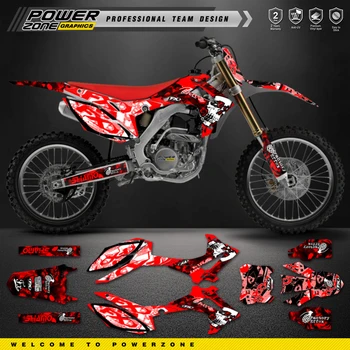 PowerZone Personalizate Echipa de Motociclete Grafică de Fundal Decalcomanii Pentru 3M Autocolante Kit Pentru HONDA 14-17 CRF250R 13-16 CRF450R 101