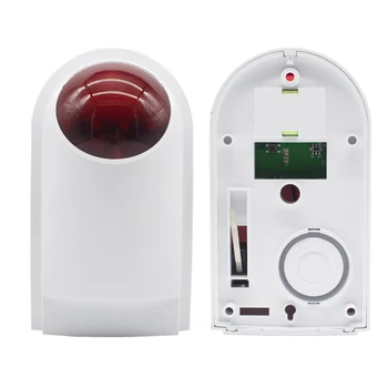 130db cu sunet de alarmă și roșu flash baterie de rezervă CW31 Alarma rezistent la apa Stroboscop wireless de Exterior rezistent la apa sirena stroboscop