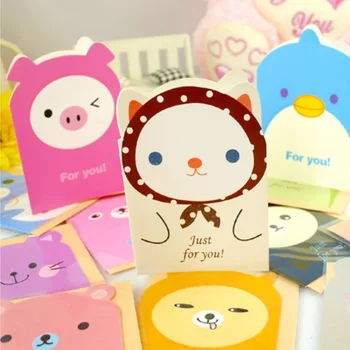 20buc/lot de animale Drăguț desen animat Mini Card invitatie la petrecere de Ziua de nastere Felicitare Cadou Carduri de Mesaje de Crăciun de anul nou card