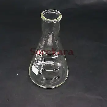 200ml Gât Îngust de Sticlă Borosilicată Conic Erlenmeyer Pentru Laboratorul de Chimie