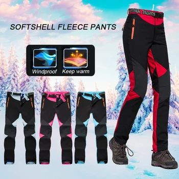 Femei Iarna Softshell Fleece Pantaloni Schi Vânt Impermeabil Hik Camping Pescuit Zăpadă Pantaloni Cald, Respirabil Pantaloni În Aer Liber