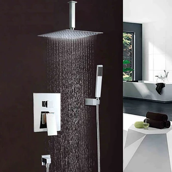 BECOLA set de duș În perete tip robinet de duș Cupru de control dublu robinet de injecție de Aer tip top spray de 10 inch, cap de duș