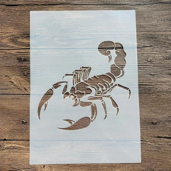 A4 29 *21cm DIY mandala mucegai pentru pictura hârtii ștampilate album foto relief carte de hârtie pe lemn tesatura, de perete Animale scorpion