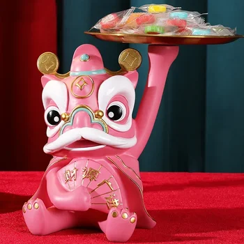 China Lion Dance Ornament Intrare Desktop Cheie Tava De Bijuterii Cosmetice De Depozitare Farfurie Decor Bomboane Placa