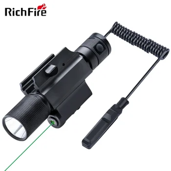 Richfire Lanterna LED-uri 800lm & Laser Combo Armă Tactică Lumina cu Baterie CR123A pentru 21mm Picatinny Feroviar Montat