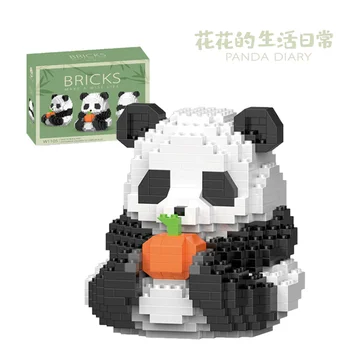 2023 Creative Chineză Panda Animal Bloc Luminos MINI Panda Home Decor Caramida Băieți și Fete, Copii Jucărie Cadou