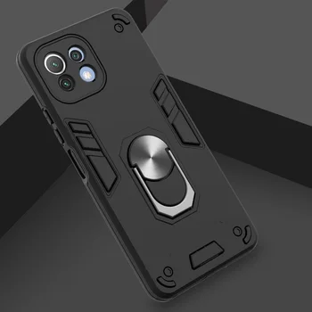 Magnet Caz Pentru Xiaomi Mi 11 Lite 5G NE 11i 9T Pro A1 A2 A3 5X 6X Poco F3 M3 Pro Antișoc de Metal Inel de Telefon Caz Capacul din Spate