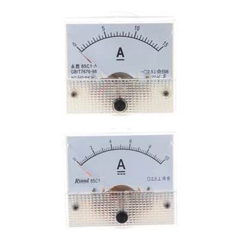 2 BUC 85C1 Dreptunghi Analogic de Panou Ampermetru Indicator, DC 0-10A & DC 0-15A