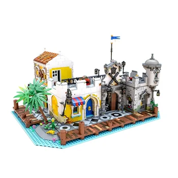 Moc Pirat Oraș Port Laguna Arest Revizuit Medieval Castel Pirat Bloc Set Baracuda Bay Model pentru Adulți Colectie
