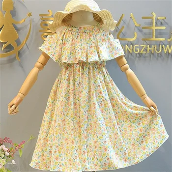 Noi vrac aline îmbrăcăminte pentru copii fete de moda rochie florale de vacanță în stil rochie fetita rochie
