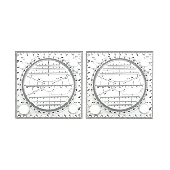 2X Multifunctional Cerc de Desen, Model, Geometrice Instrument de Desen, de Măsurare Conducător, Rotativ Unghi