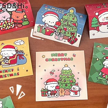 10/20BUC Petrecere de Crăciun Carte de Drăguț Cap Memo Pad Cardul Înapoi Taie Note Lipicioase Set Auto Tipărite DIY Card de Material de Ambalaj de Hârtie
