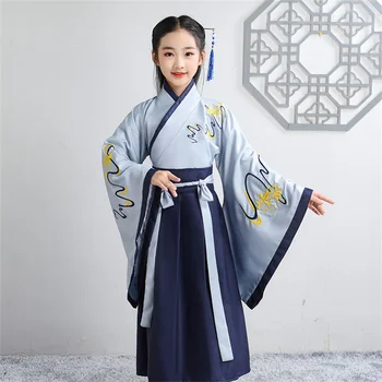 Hanfu Băieți Fata Rochie Tradițională Chineză Haine de Școală Veche Stil de Performanta pentru Copii Studenți Roșu Moderne Hanfu Copii