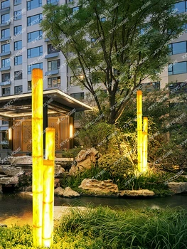 Artificial Luminos Lampă Bambus Loc Pitoresc În Aer Liber De Iluminat Rezistent La Apa Garden Villa Lampa De Gradina Peisaj Lampa
