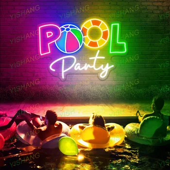Summer Pool Party Semn de Neon, Personalizate Partidul Led Semn, Piscină LED Neon, Petrecere la Piscină Semn de Neon, Personalizare Poo