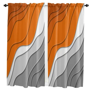 Orange Grey Gradient Abstract Cortina Acasă Decorare Camera De Zi Scurtă Perdele Draperii Pentru Bucatarie Dormitor