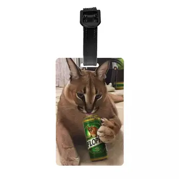 Personalizat Mare Floppa Meme Bagaje Tag-ul Cu Numele Carte de Amuzant Caracal Cat de Confidențialitate Acoperă ID Etichete pentru Geanta de Voiaj Valiza