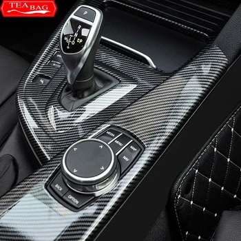 Fibra de Carbon Model Autocolante Auto Gear Shift Capacul Panoului de Ornamente de Interior Pentru BMW F30 F31 F32 F36 3 4 Seria 2013-2019 LHD