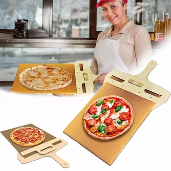 Alunecare Pizza Coaja - Pala Pizza Scorrevole, Pizza Coaja Care Transferă Pizza Perfect, Non-Stick De Pizza Coaja Ușor De Utilizat