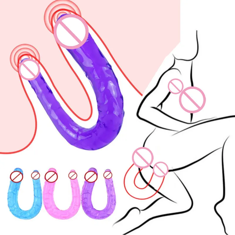 Moale, Flexibil, Penis Fals Pentru Femei Vibratoare Jucarii Sexuale Gay Jelly Vibrator Dublu Timp Realist Vibratoare Lesbiene Penis Vaginal Anal Plug