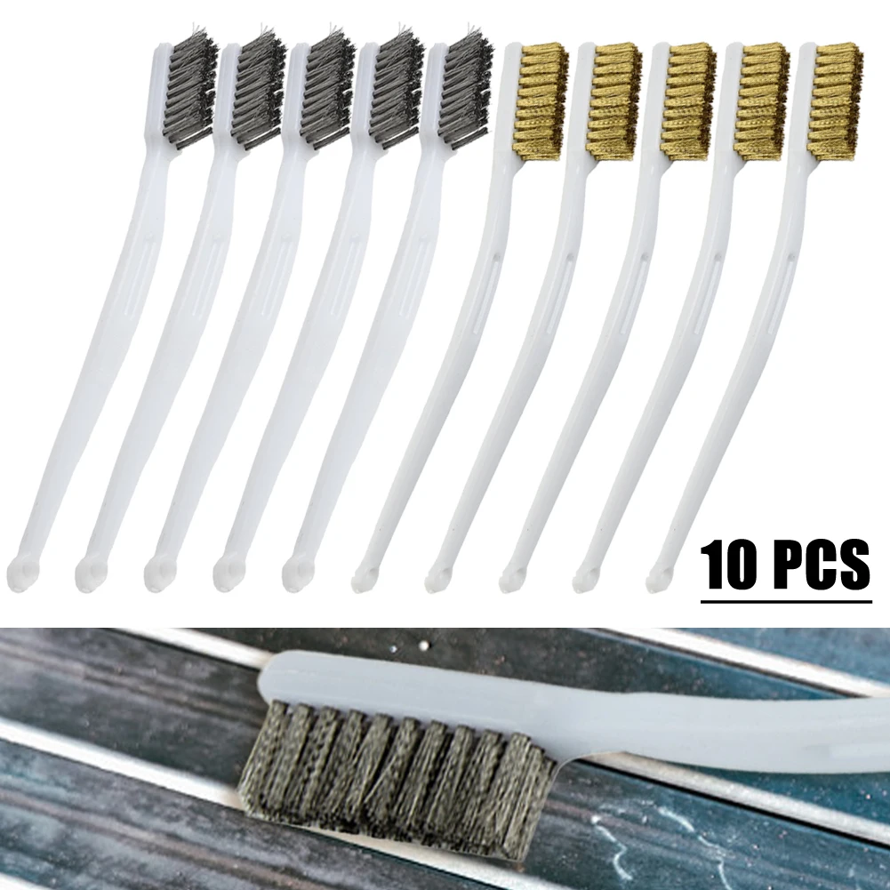 10buc Mână Perie de Alamă/Oțel Inoxidabil Perii de Sârmă 170-180 mm Pentru Metal Rugina Curățare, Îndepărtarea Ruginii Mașină de Polizat scule de Mana